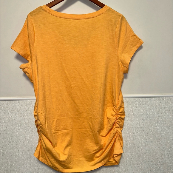 NWT Old Navy Maternity Shirt, XL light Orange Fitted gathered sides lightweight - Picture 9 of 11